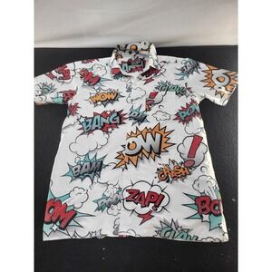 LR SCOOP Comic Book Style Shirt MEN'S SIZE M Medium POW! ZAP! BOOM! Unique Cool